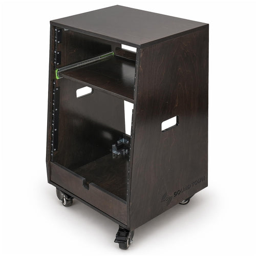 12U Studio Rack with Slide-Out Tray and Casters I46855