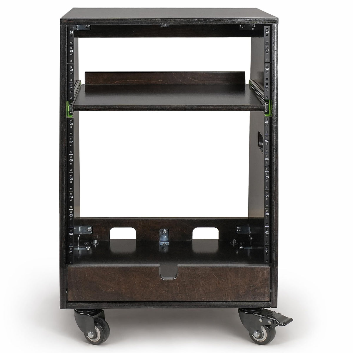 12U Studio Rack with Slide-Out Tray and Casters I46855