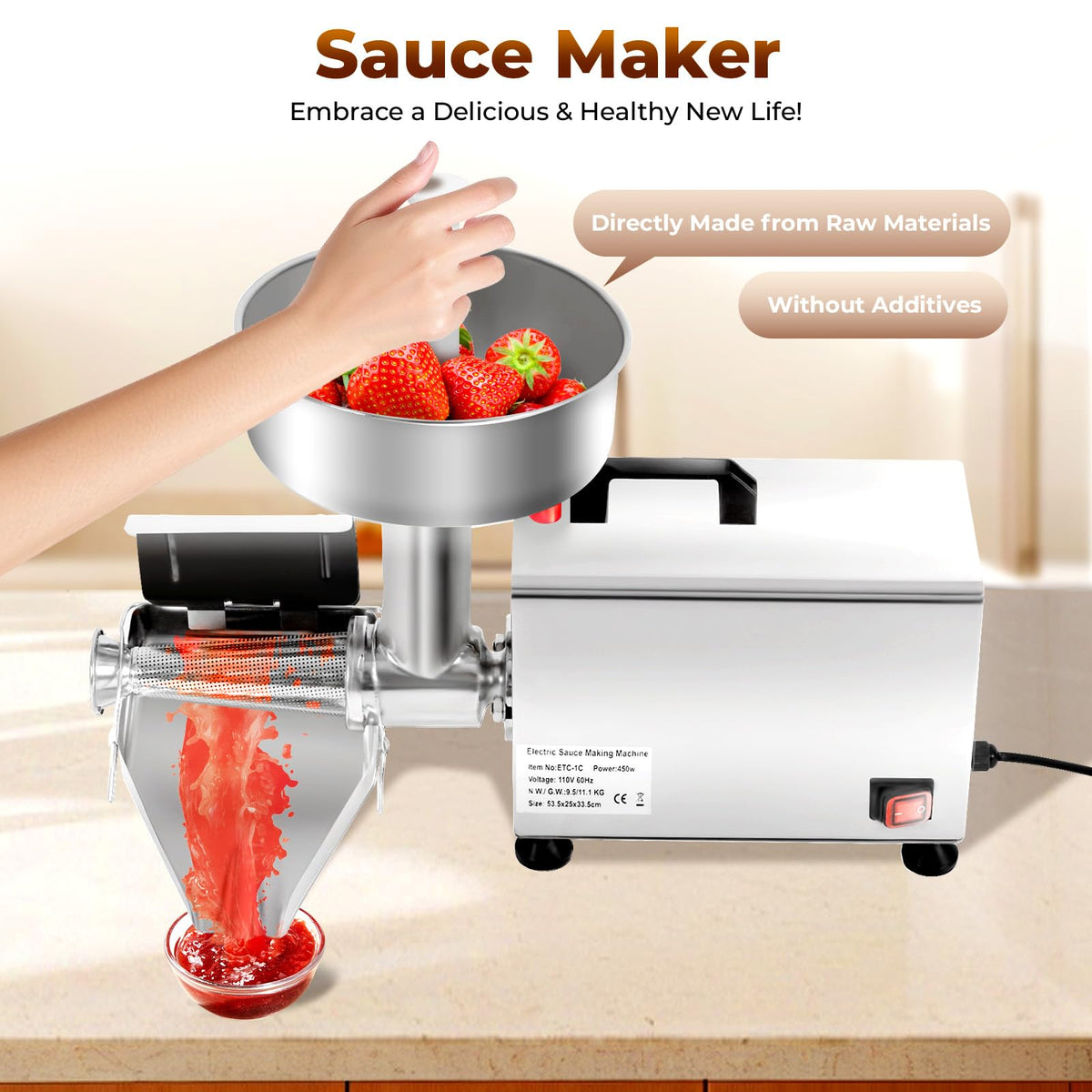 450W Stainless Steel Tomato Strainer Machine I8084