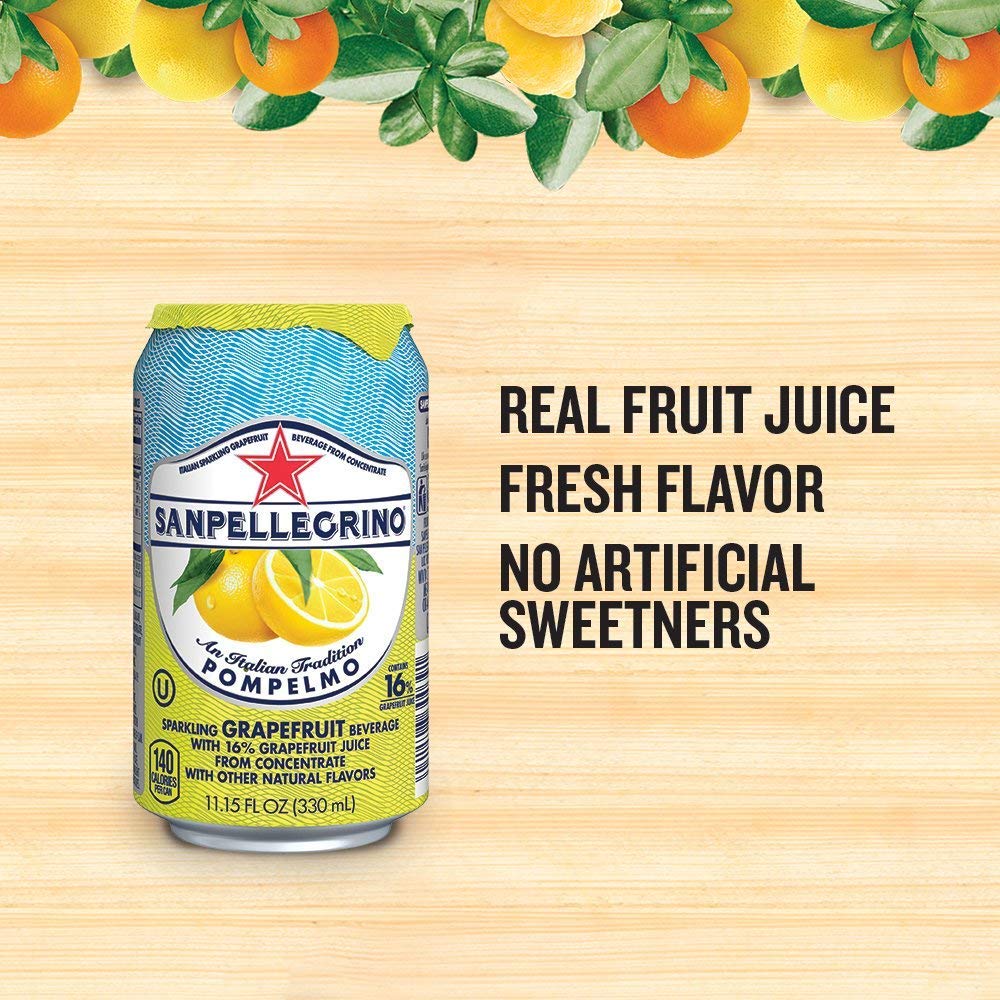 Italian Sparkling Grapefruit Beverage 24 Pack of 11.15 Fl Oz Cans Z513