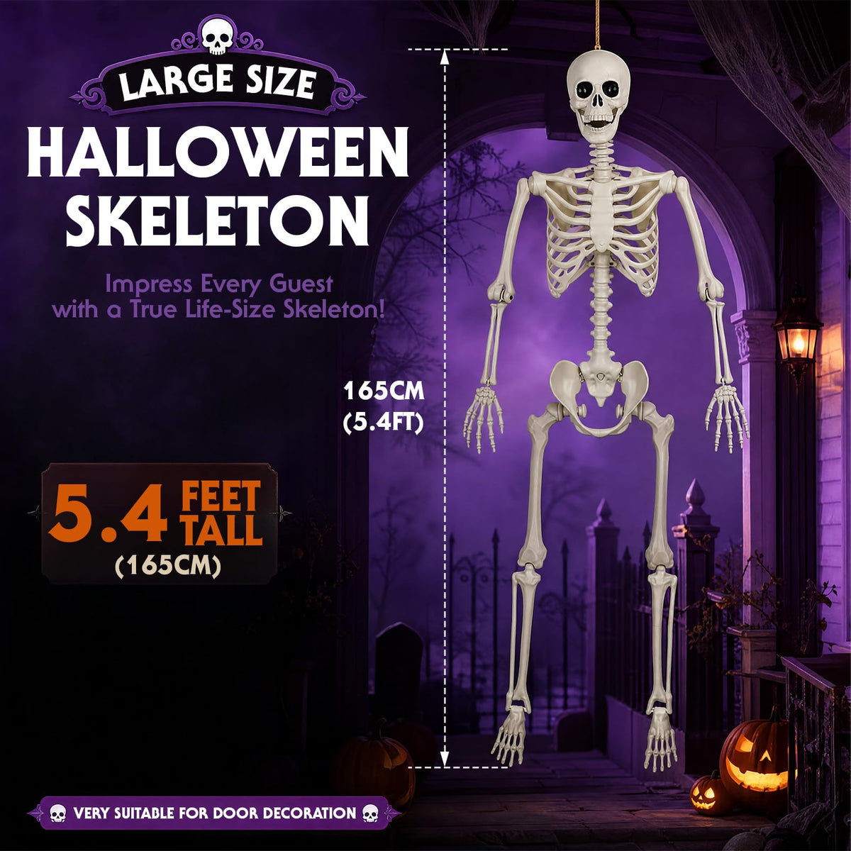 5.4 Ft Halloween Full Body Skeleton A676368