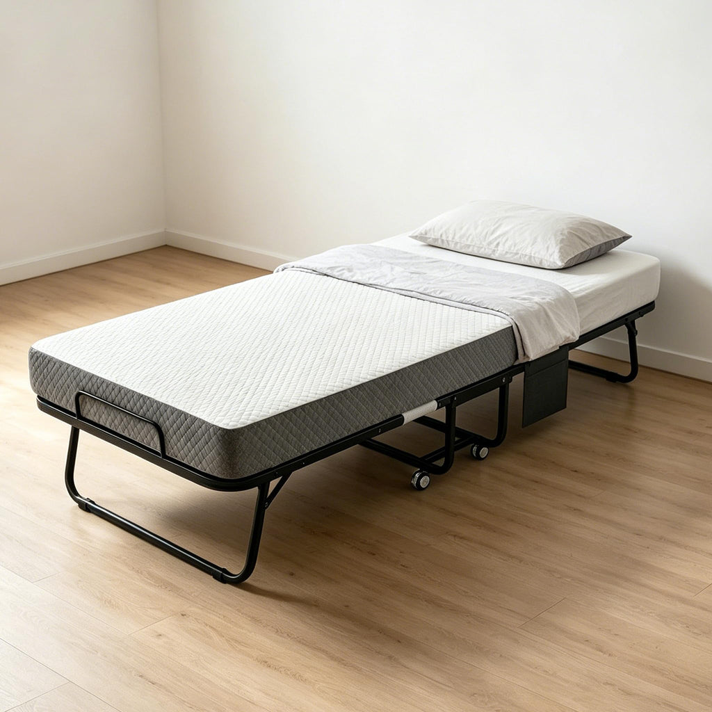 Folding Rollaway Guest Bed with 5" Memory Foam Mattress, Twin Size F7602