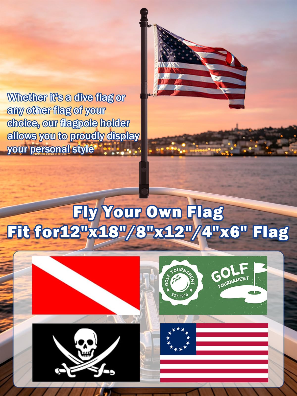 2.5FT Stainless Steel Boat Flag Pole Kit M877987
