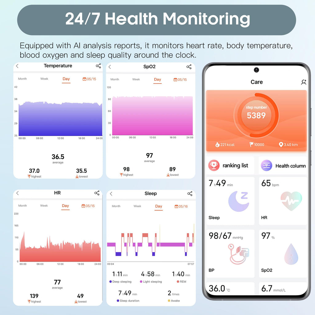 Black Blood Pressure Smart Watch Fitness Tracker R2807