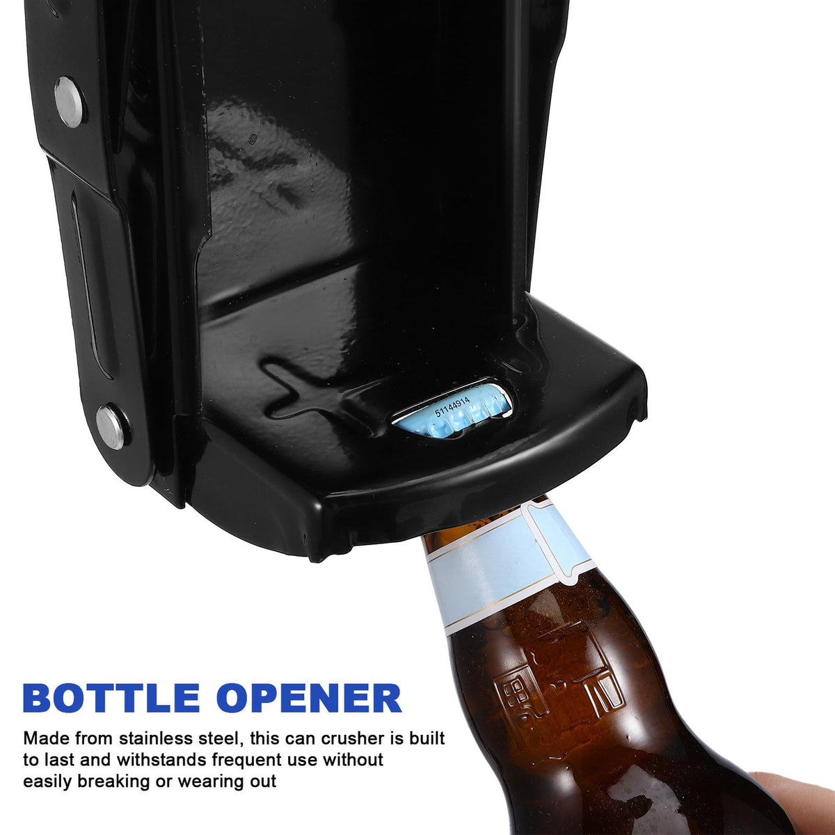 Heavy Duty Wall Mounted Soda Can Crusher with Bottle Opener Z819762