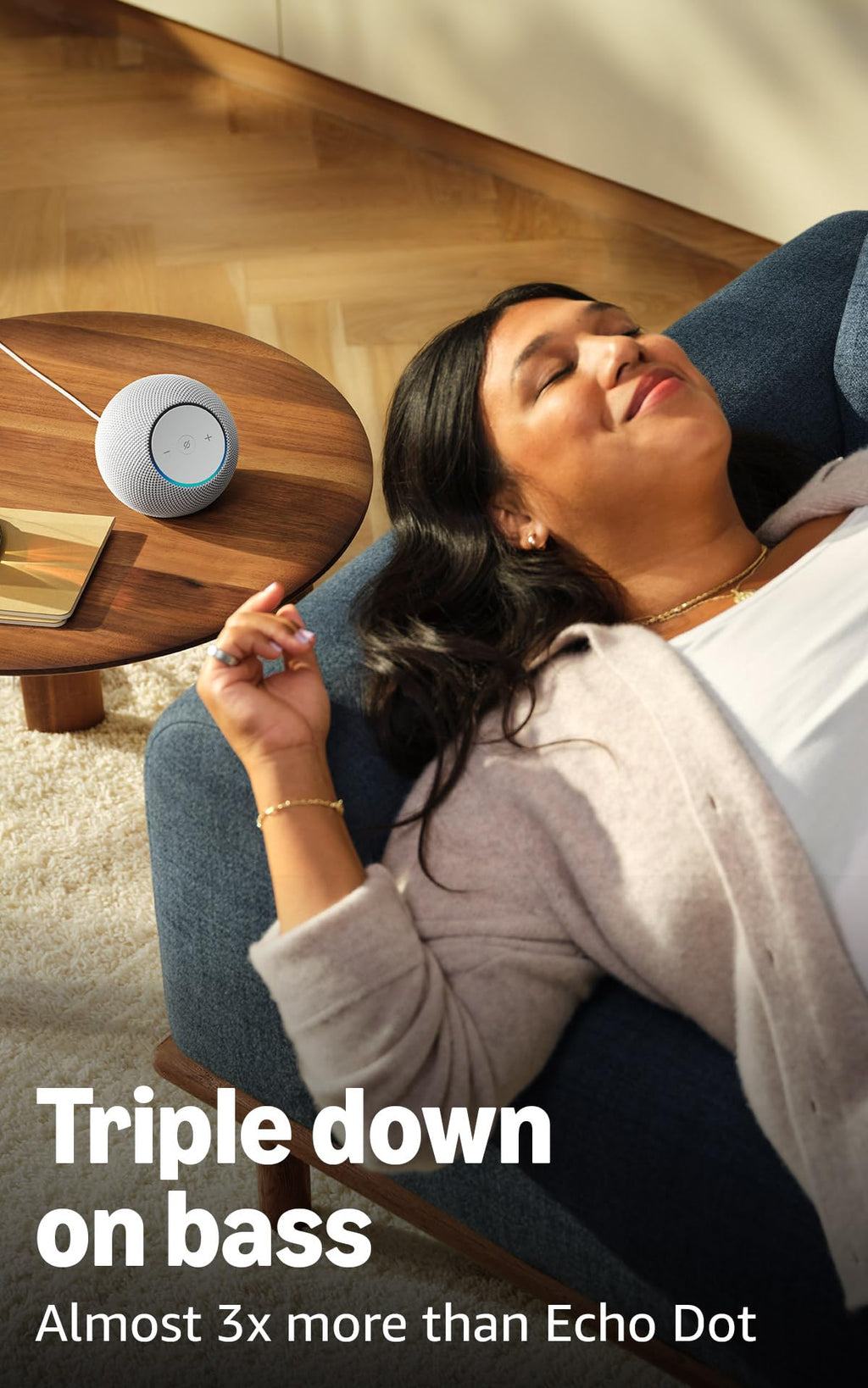 Alexa speaker with room-filling sound and nearly 3x bass H3681