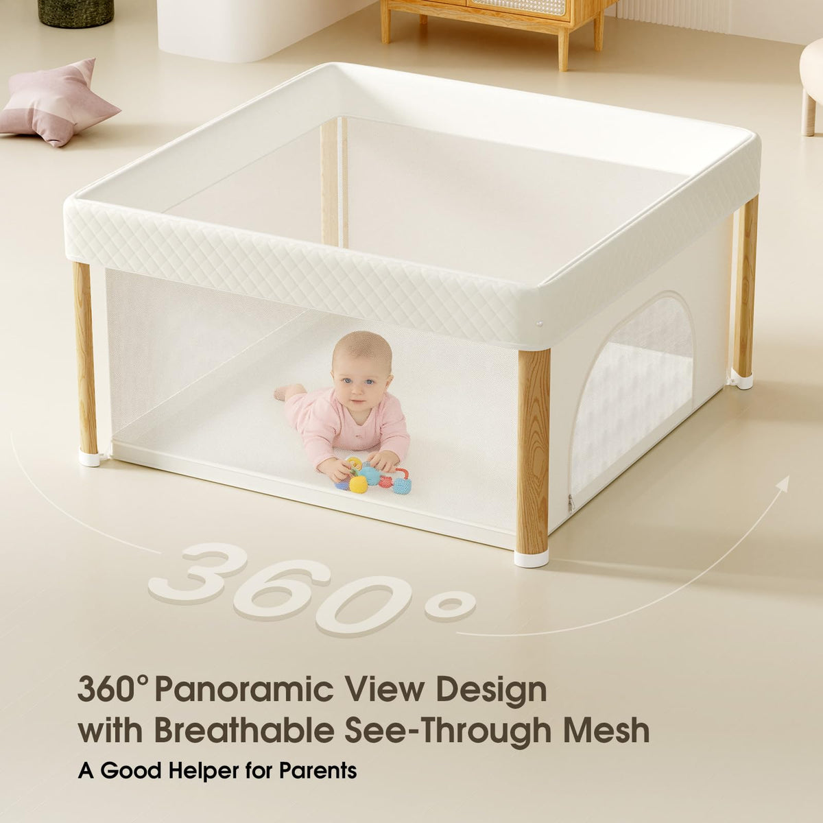 Foldable Baby Playpen with Storage Bag G398