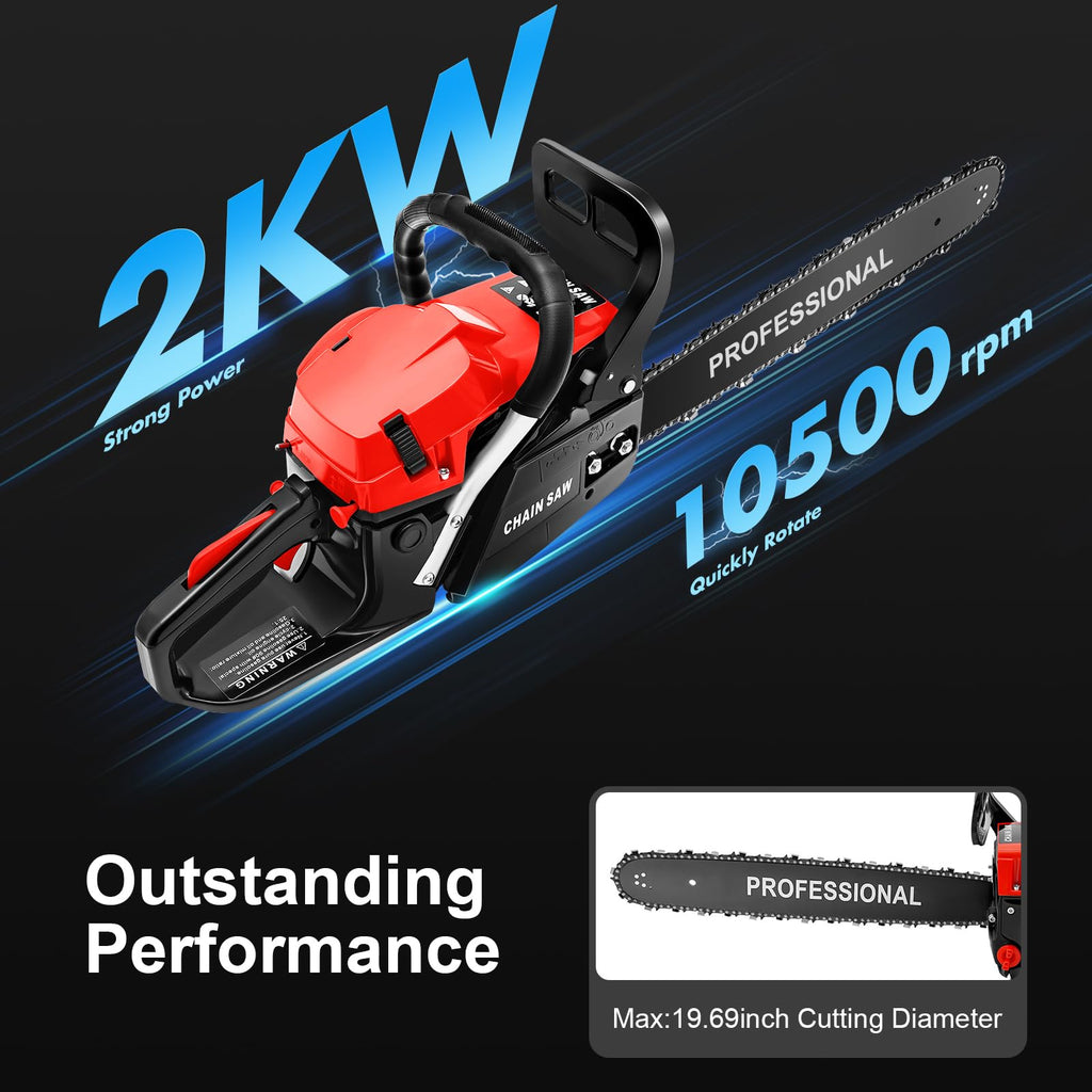 20-Inch 2-Stroke Gas Chainsaw with Tool Bag X59183