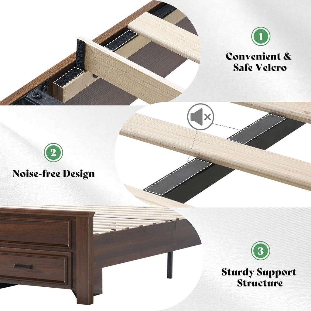 52.2" Full Size Farmhouse Bed Frame with Headboard Z219997