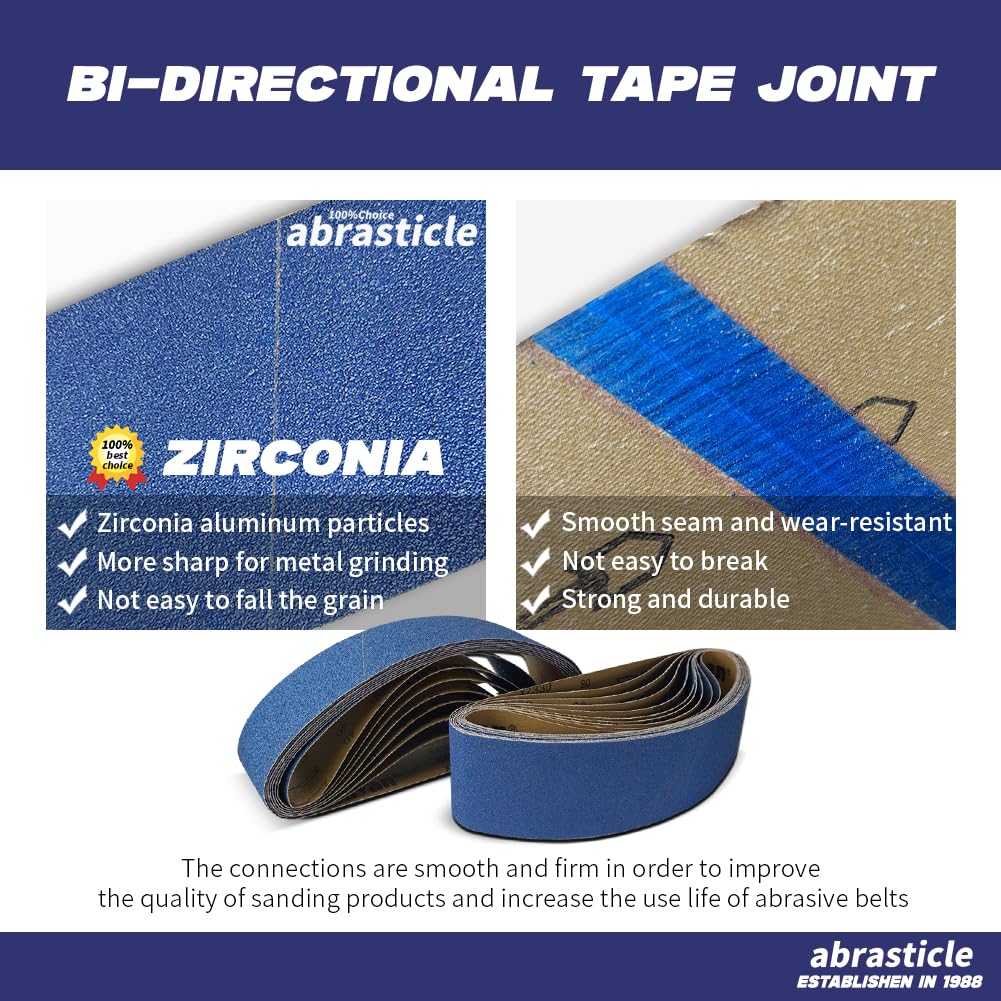 4" x 36" Zirconia Sanding Belts, 10 PCS Assorted Grits K60167