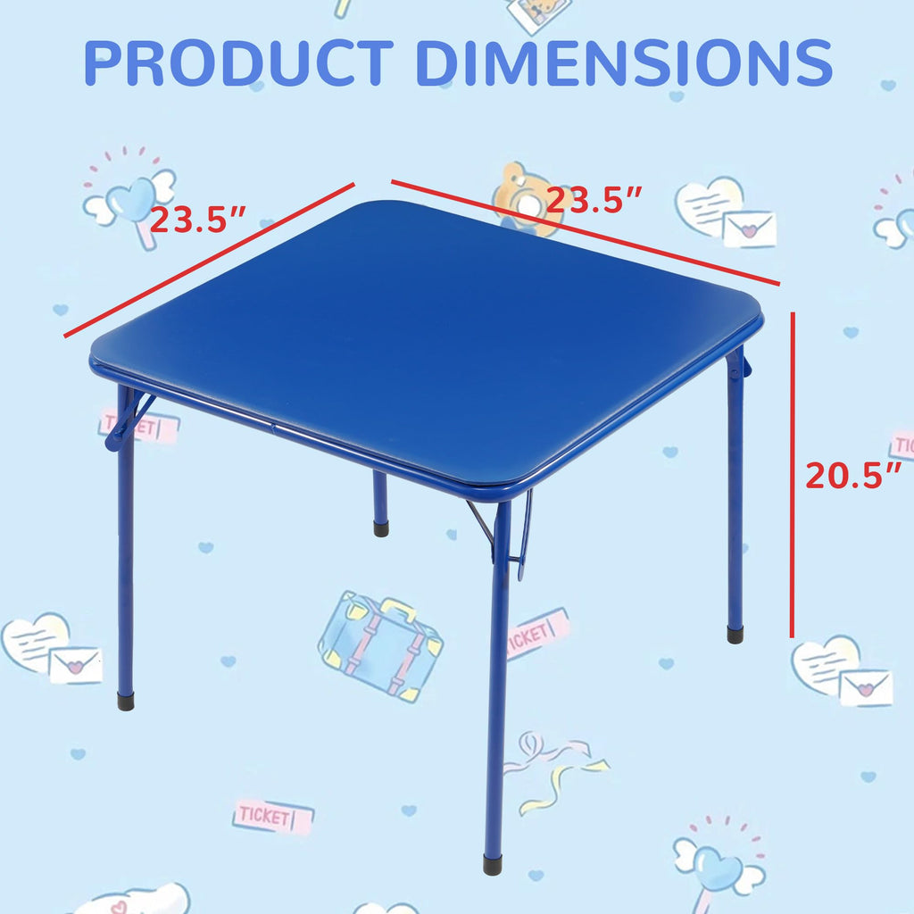 Kids Folding Square Table with Vinyl Padded Top, Blue O92179