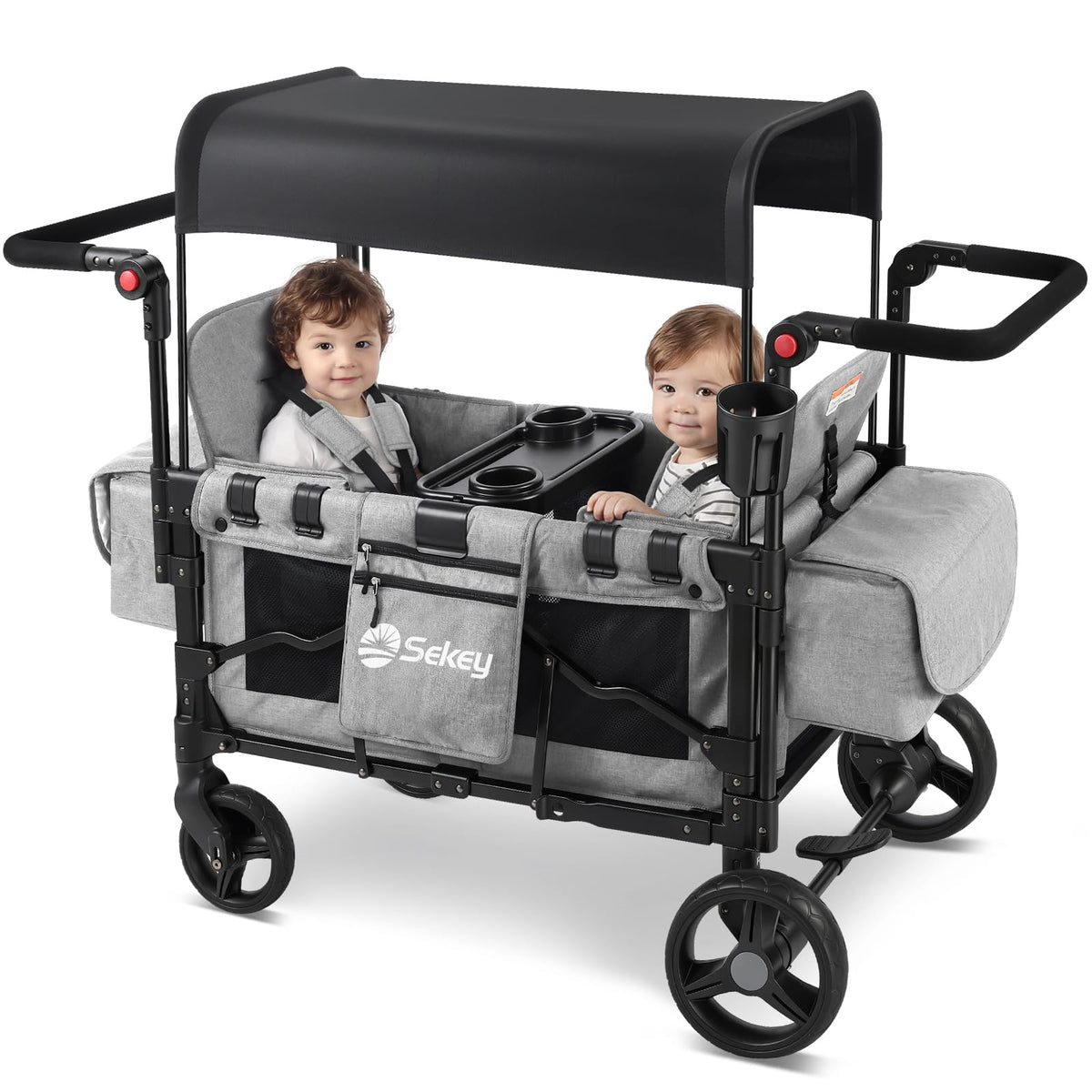 4-in-1 Wagon Stroller with Convertible Seats and Canopy B577737