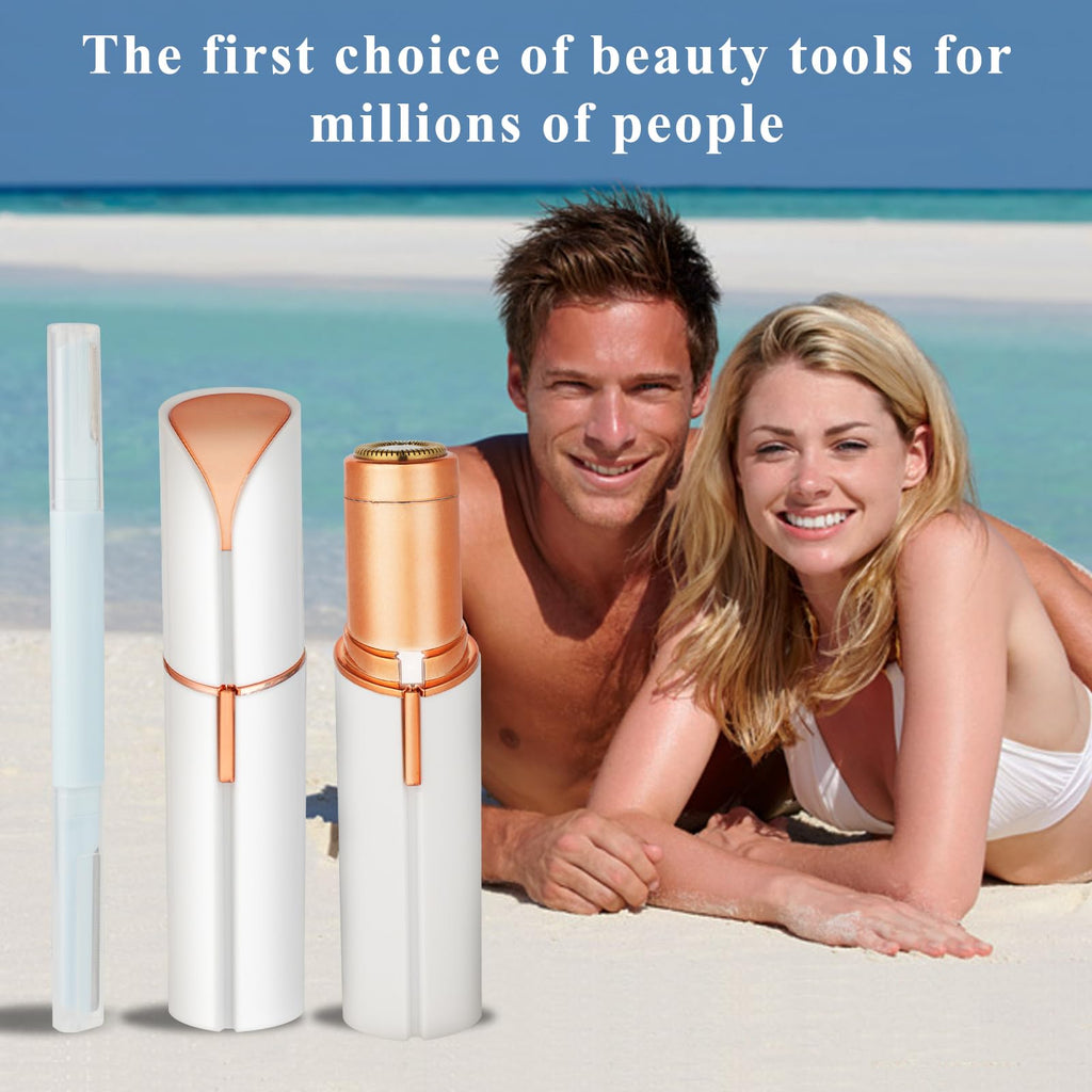 Electric Painless Facial Hair Removal Device with 2 Replacement Heads D492