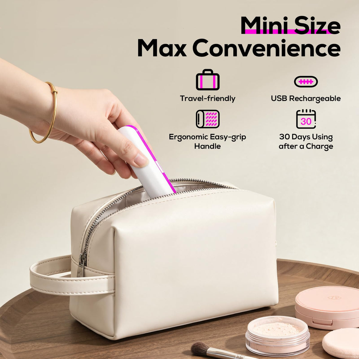 3 Speed Mini Electric Dermaplane Razor with LED Light F8923
