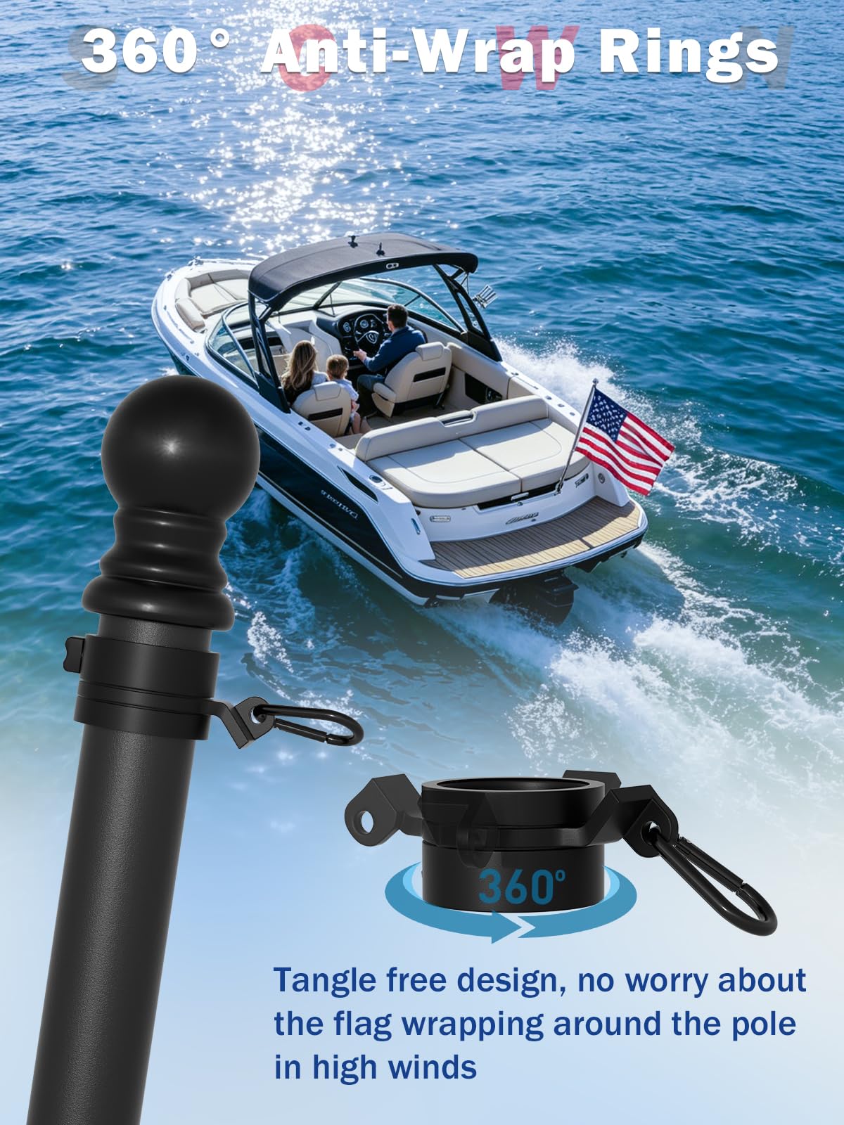 2.5FT Stainless Steel Boat Flag Pole Kit M877987