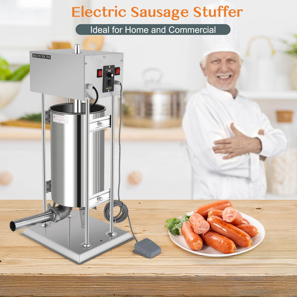 10L Electric Stainless Steel Sausage Stuffer with 5 Stuffing Tubes O46039