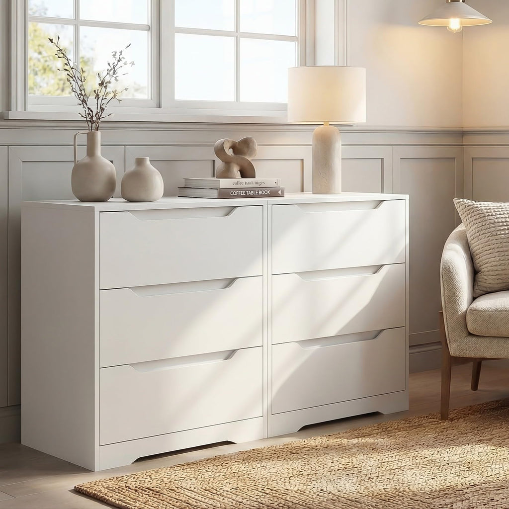 White 3 Drawer Wood Dresser E6139