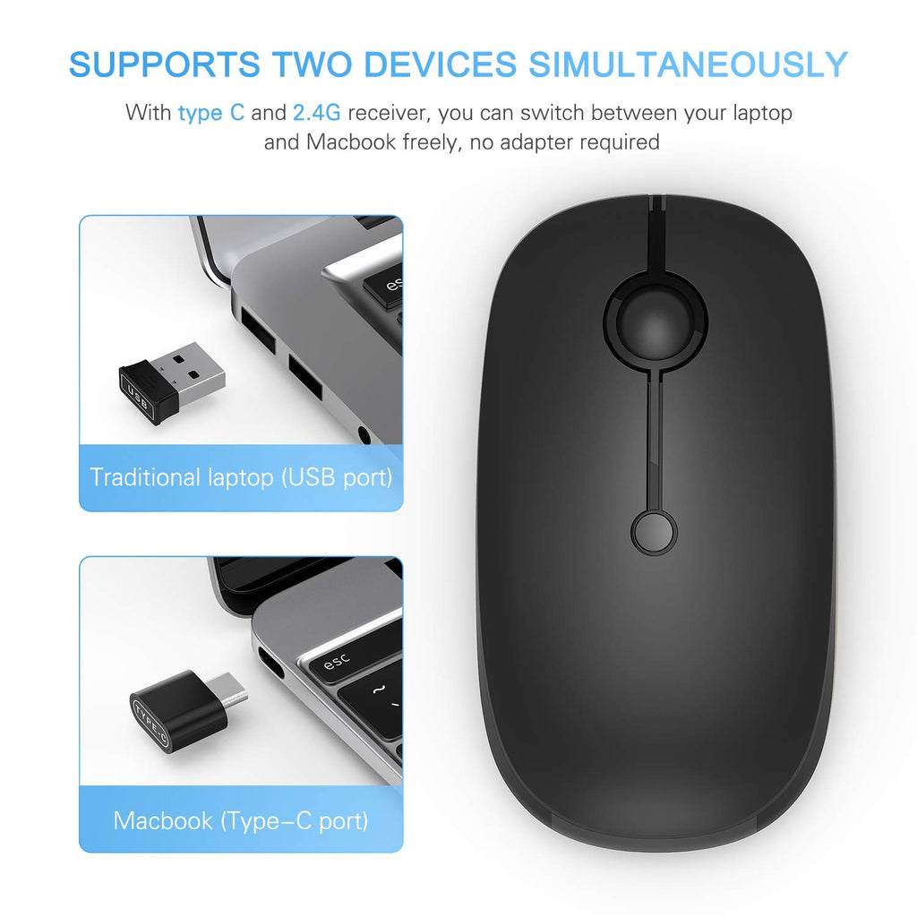 Type C Wireless Mouse, Black Y7013