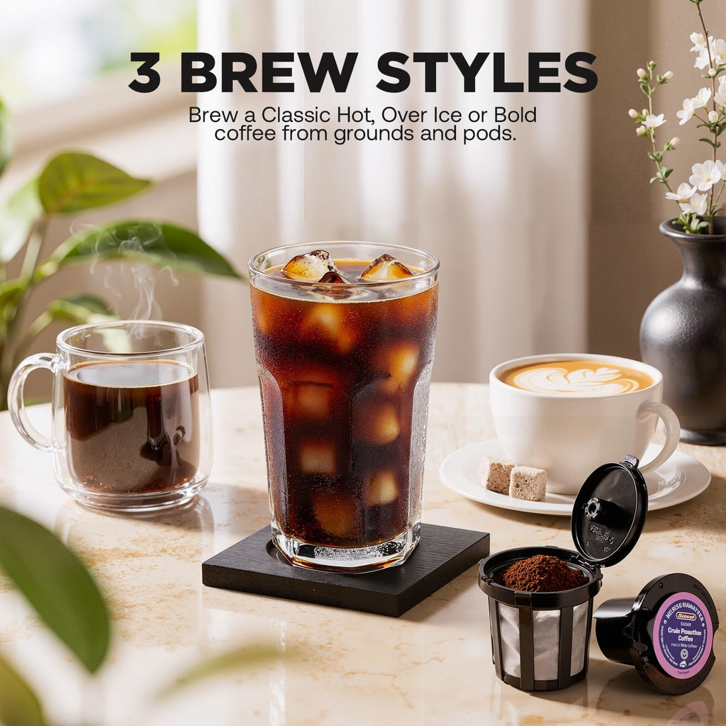 Single Serve Coffee Maker Hot and Iced Black X253