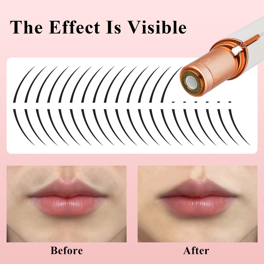 Electric Painless Facial Hair Removal Device with 2 Replacement Heads D492