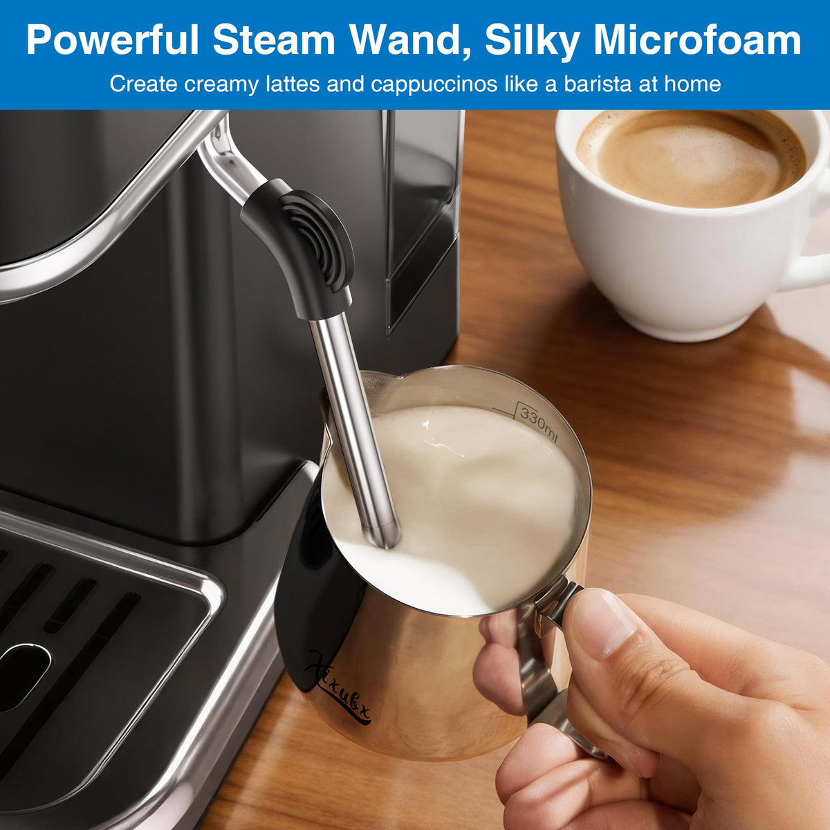 Espresso Machine with Grinder, PID & Programmable Settings, Black W6080