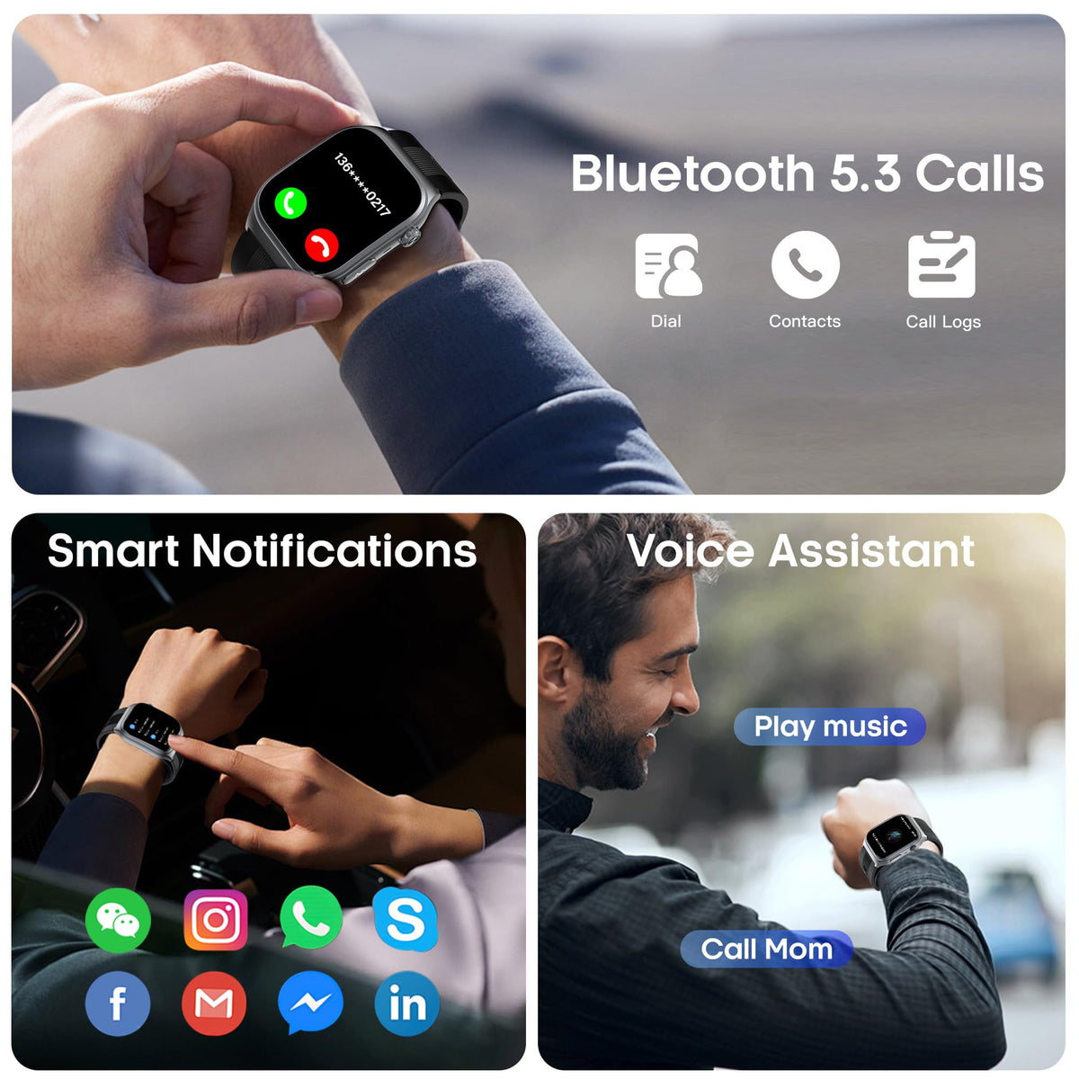 Black Blood Pressure Smart Watch Fitness Tracker R2807