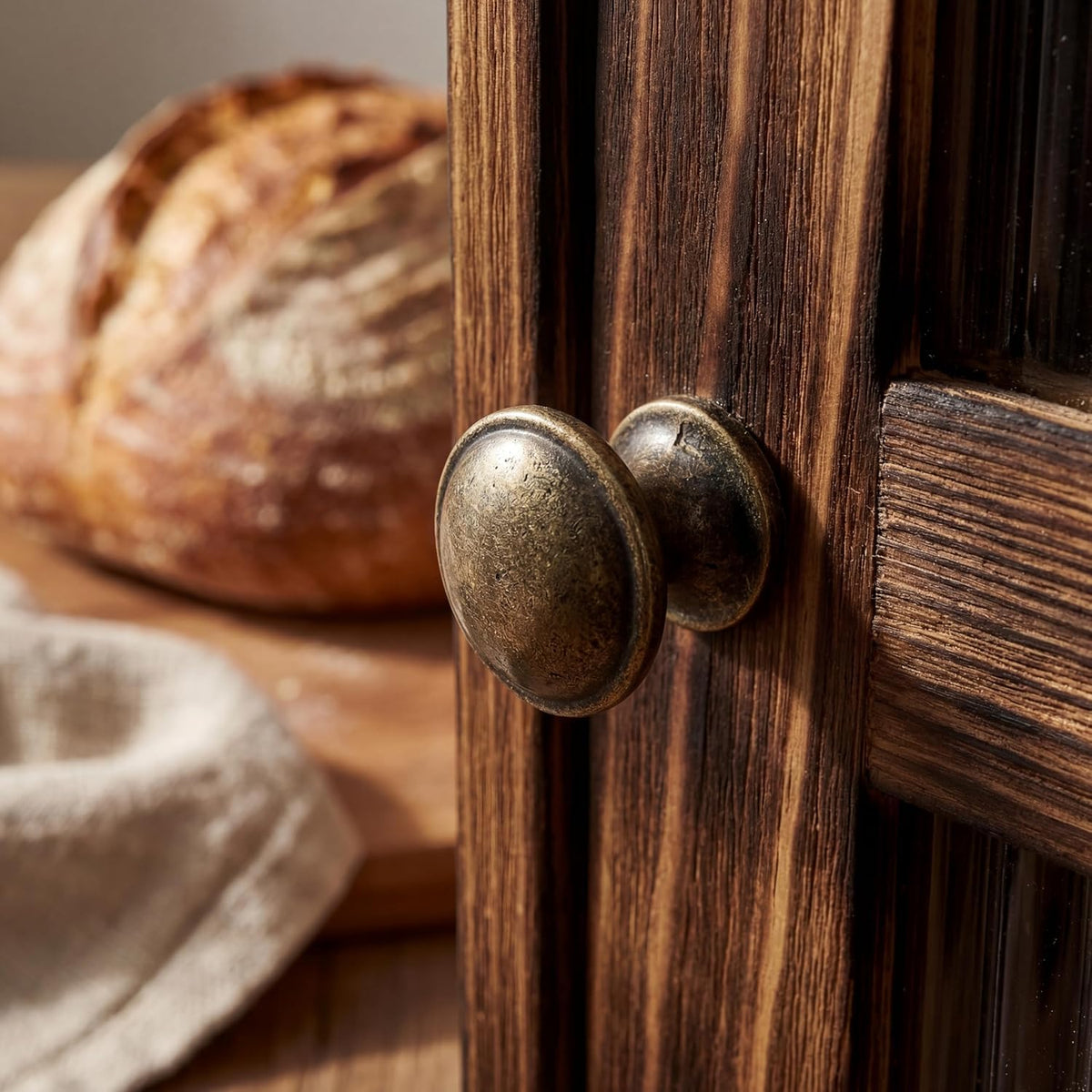 Wooden Bread Box with Glass Doors S3463
