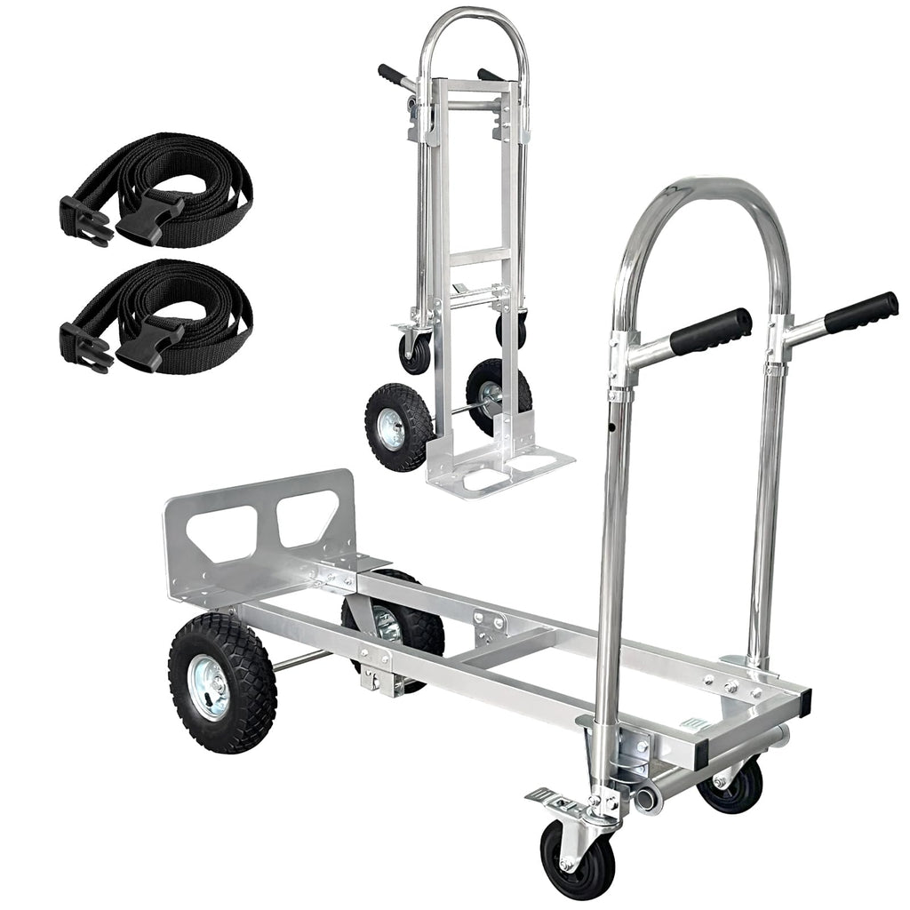 Convertible Hand Truck Dolly Cart with 4 Wheels 1000 Lbs O86610