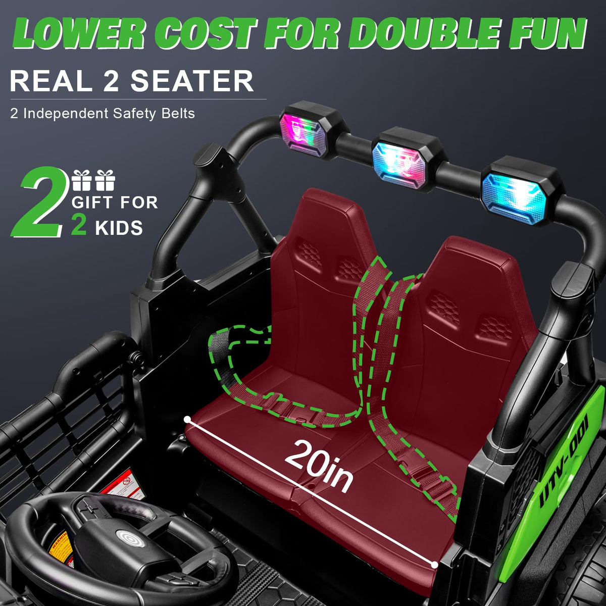 Green 24V 2 Seater Ride on Car I69948