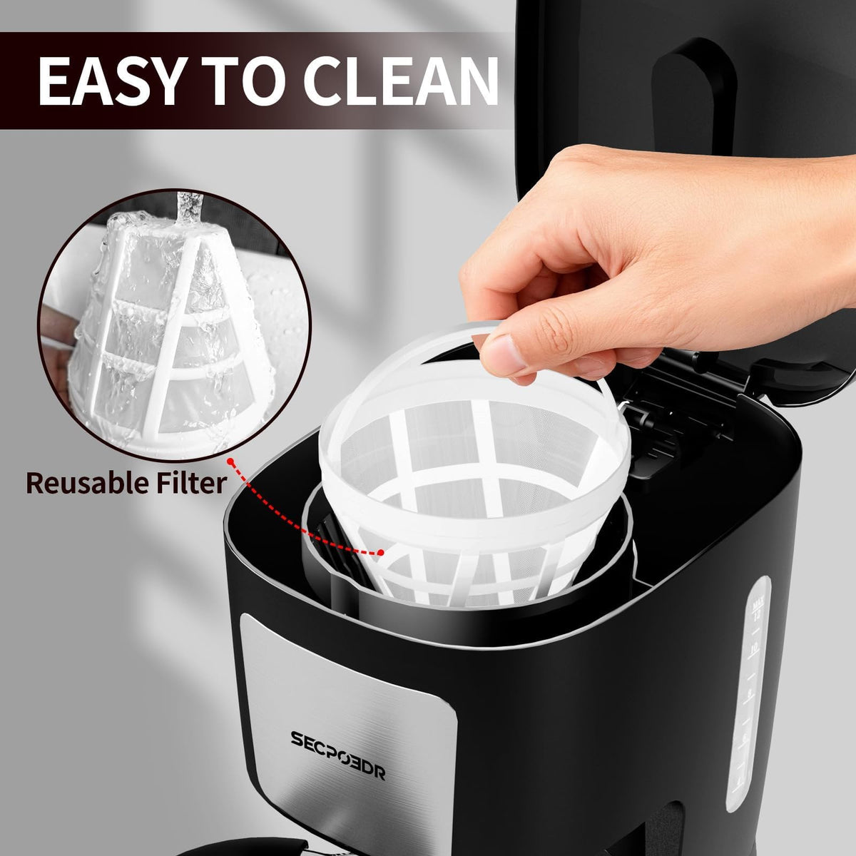 12 Cup Programmable Coffee Maker with Reusable Filter X4924