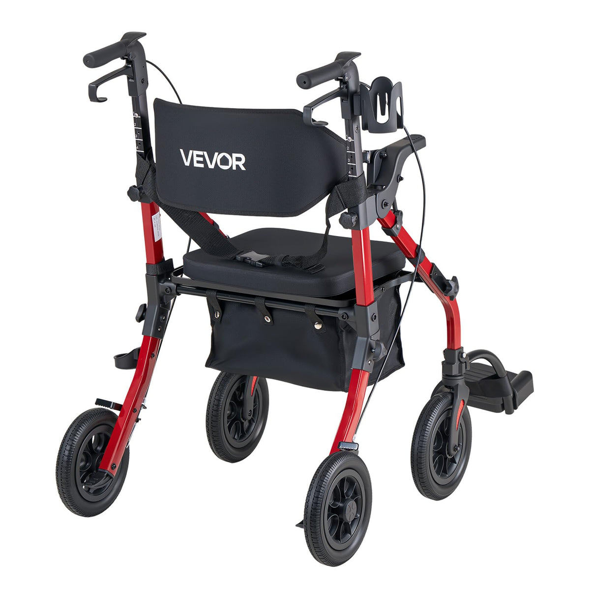 2-in-1 Foldable Aluminum Rollator Walker & Transport Chair R235