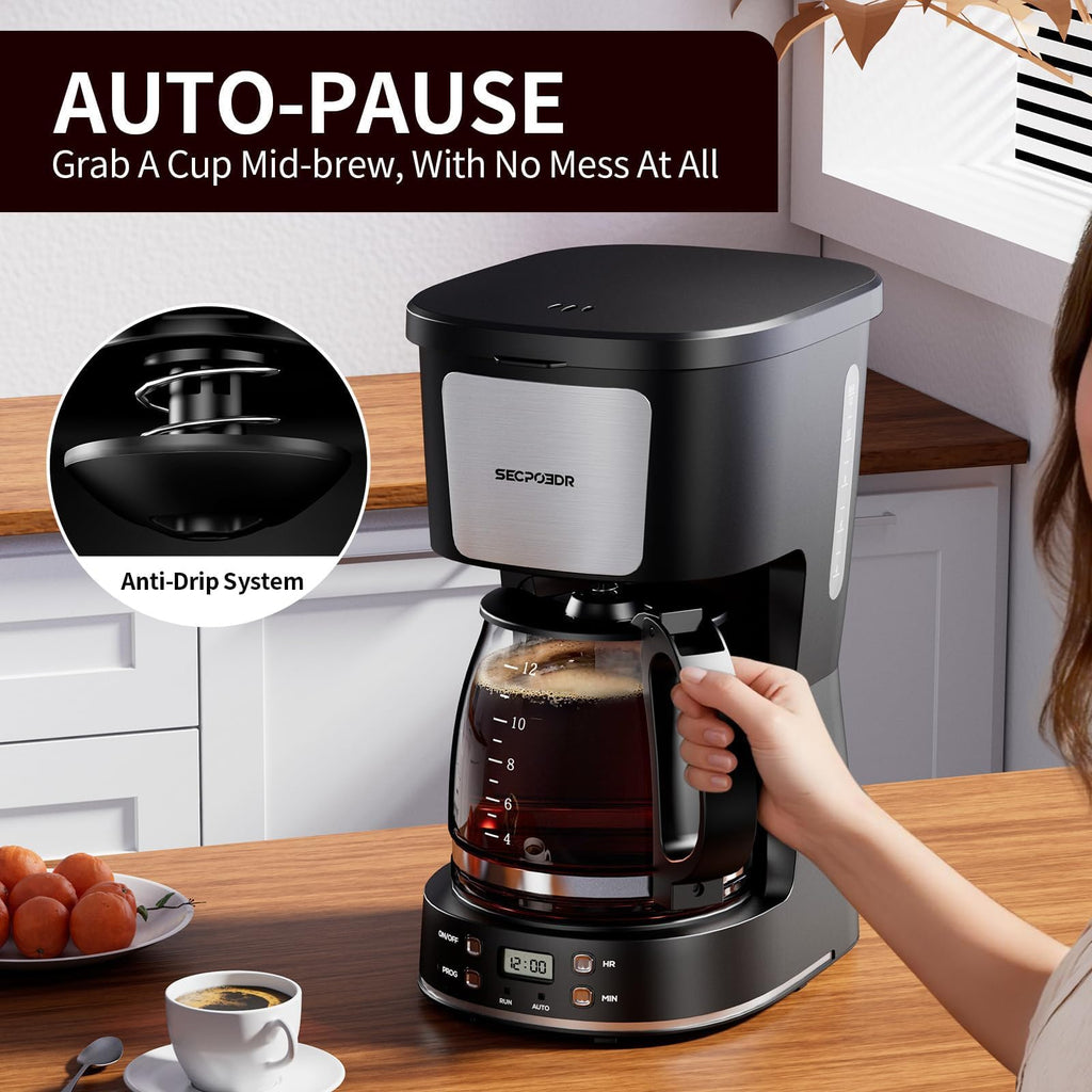 12 Cup Programmable Coffee Maker with Reusable Filter X4924
