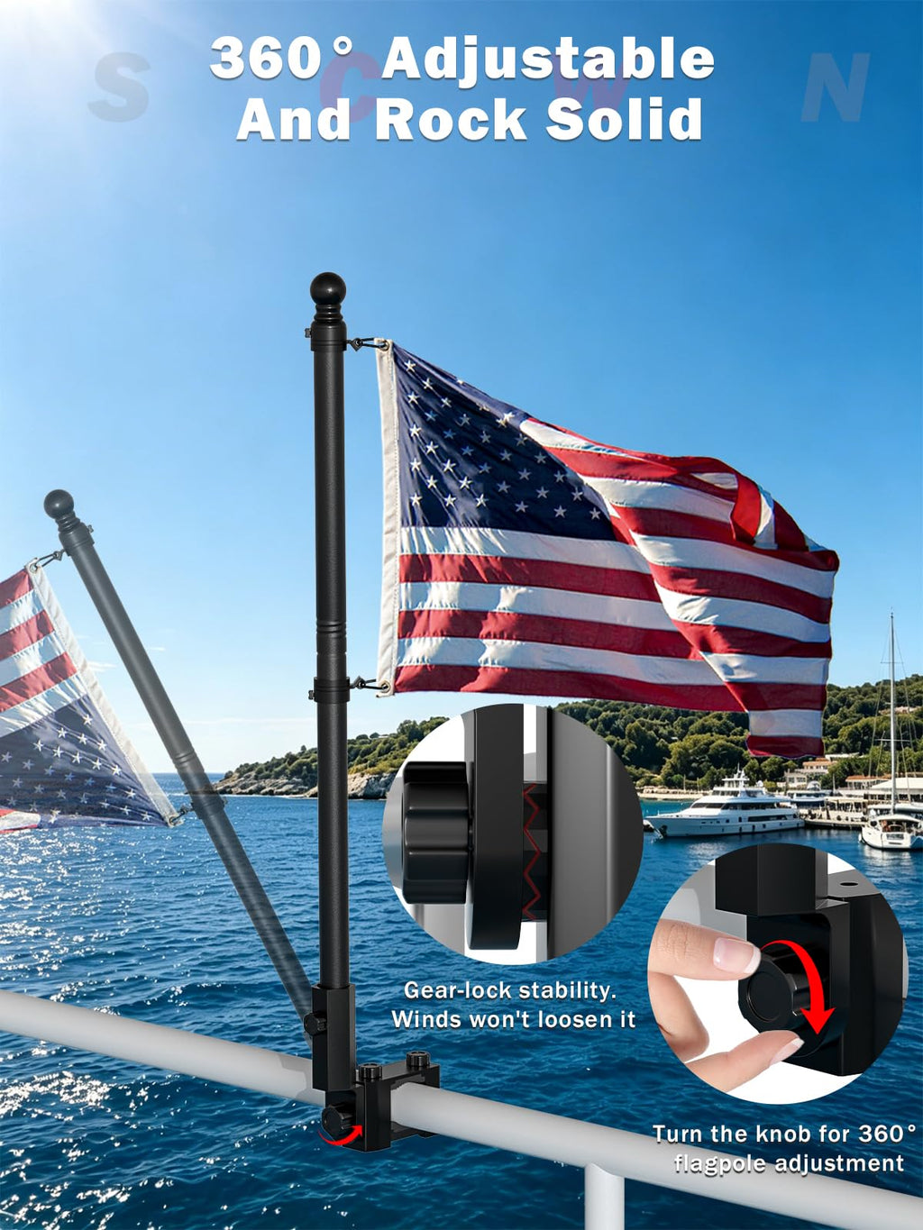 2.5FT Stainless Steel Boat Flag Pole Kit M877987