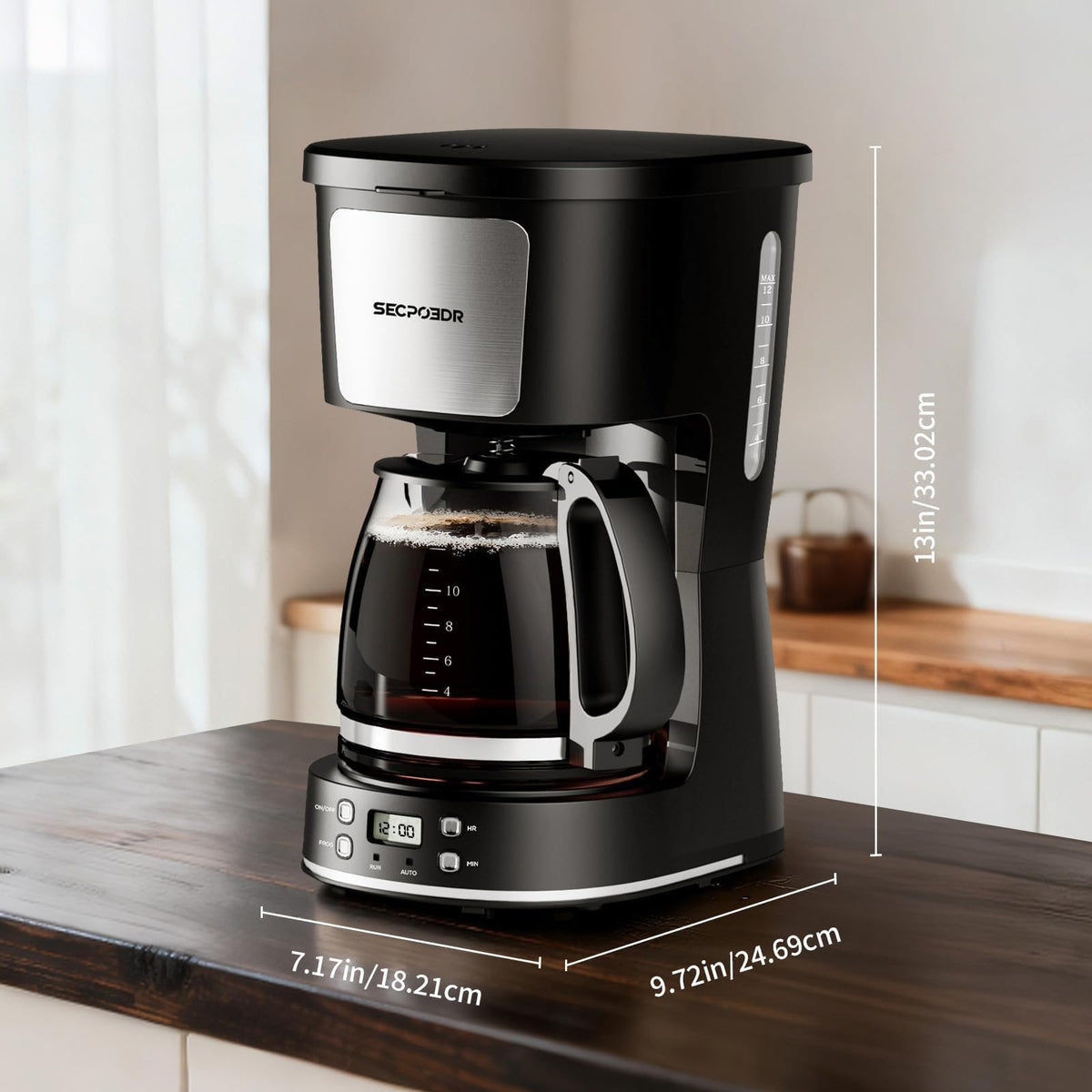 12 Cup Programmable Coffee Maker with Reusable Filter X4924