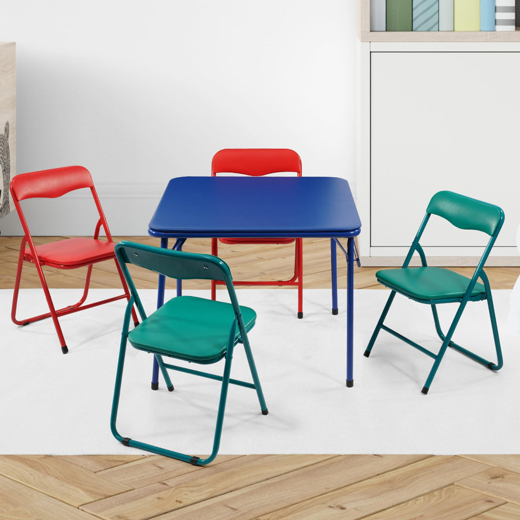 Kids Folding Square Table with Vinyl Padded Top, Blue O92179