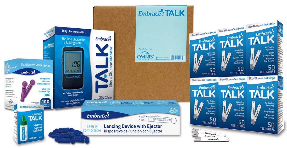 Diabetes Testing Kit with Blood Glucose Meter Test Strips Lancets and Carrying Case F9486