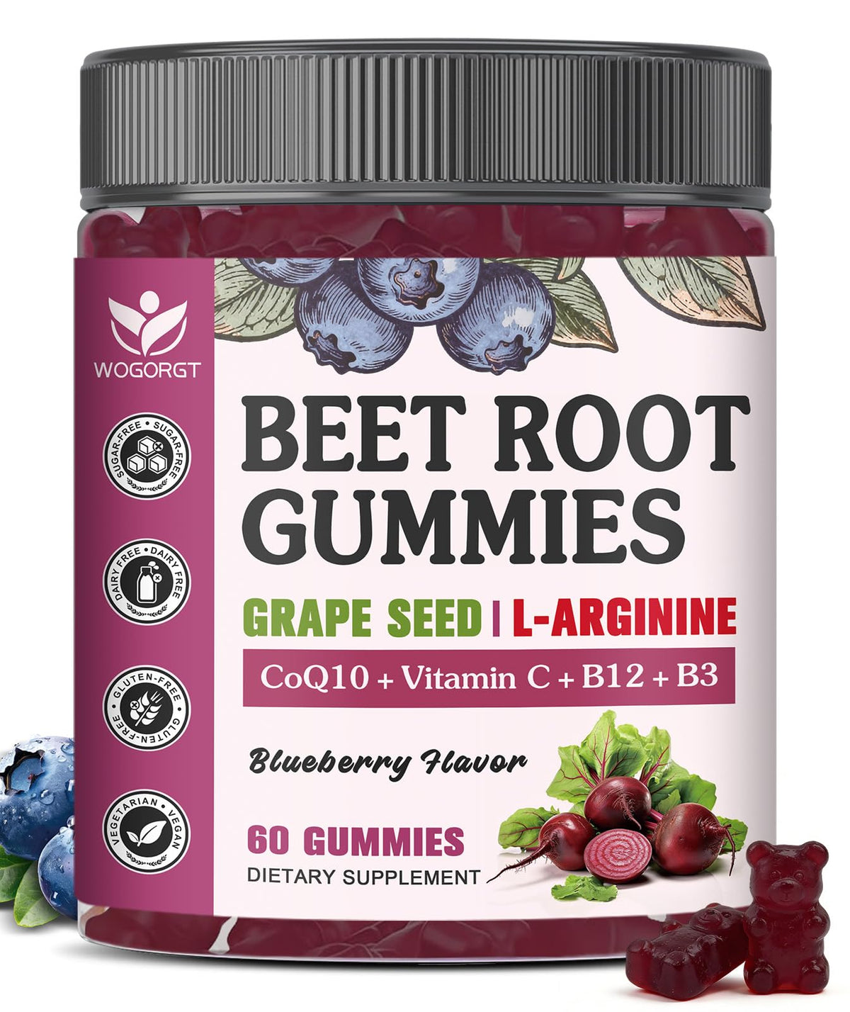 Sugar Free Beet Root Gummies 60 Ct Y96203