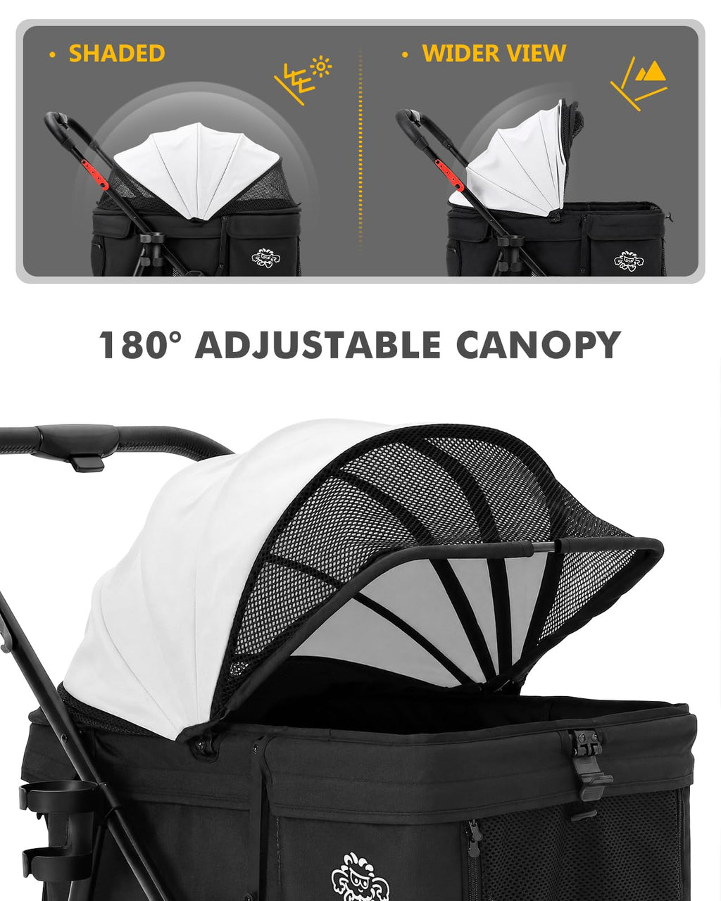 Black Foldable Dog Stroller E3510