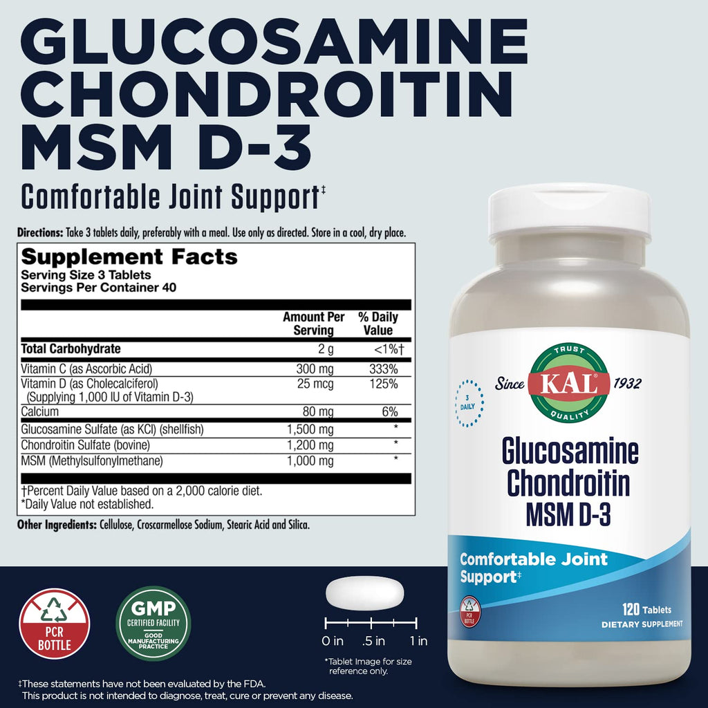 Glucosamine Chondroitin MSM D3 120 Tablets I327