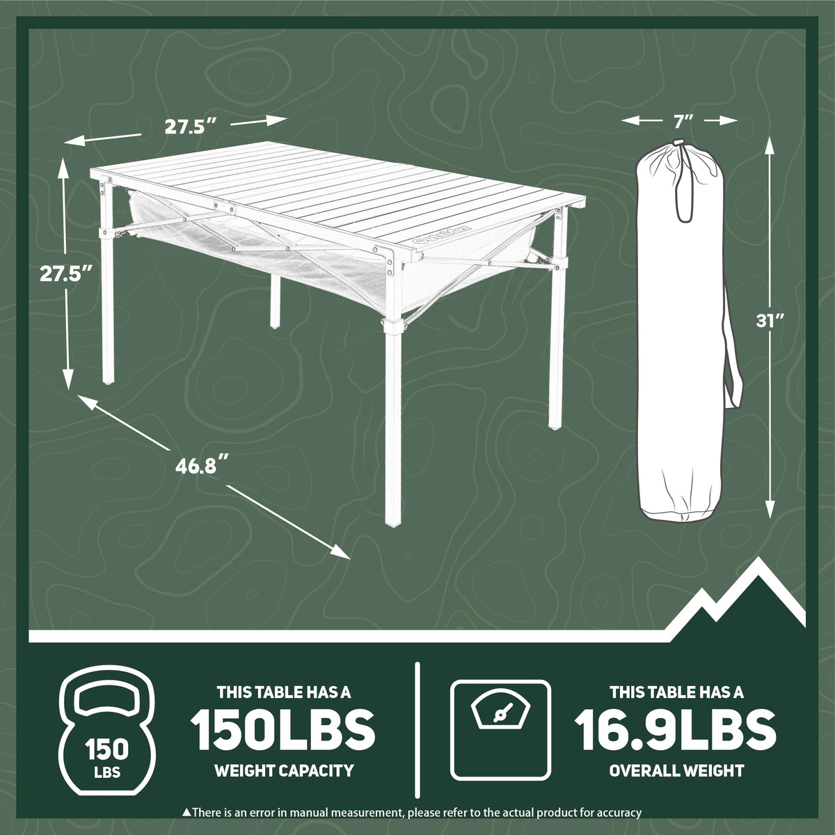 Portable Aluminum Camping Table W657279