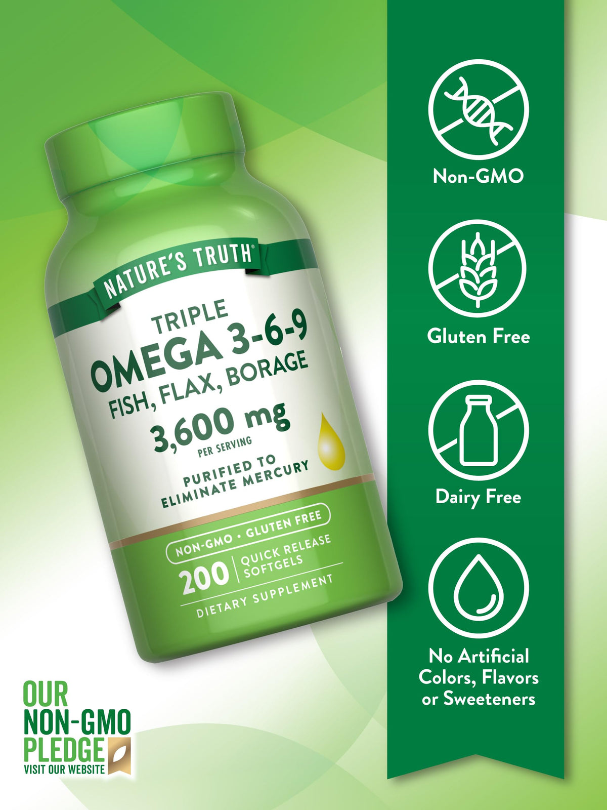Omega 3 6 9 3600mg 200 Softgels T9989