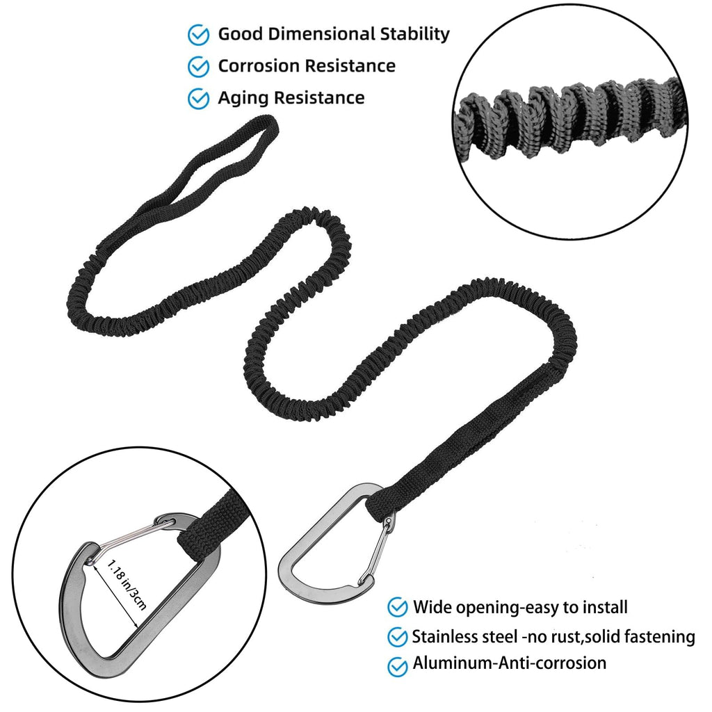 Kayak Paddle Leash 3-7 ft Stretchable Strap Lanyard R424802