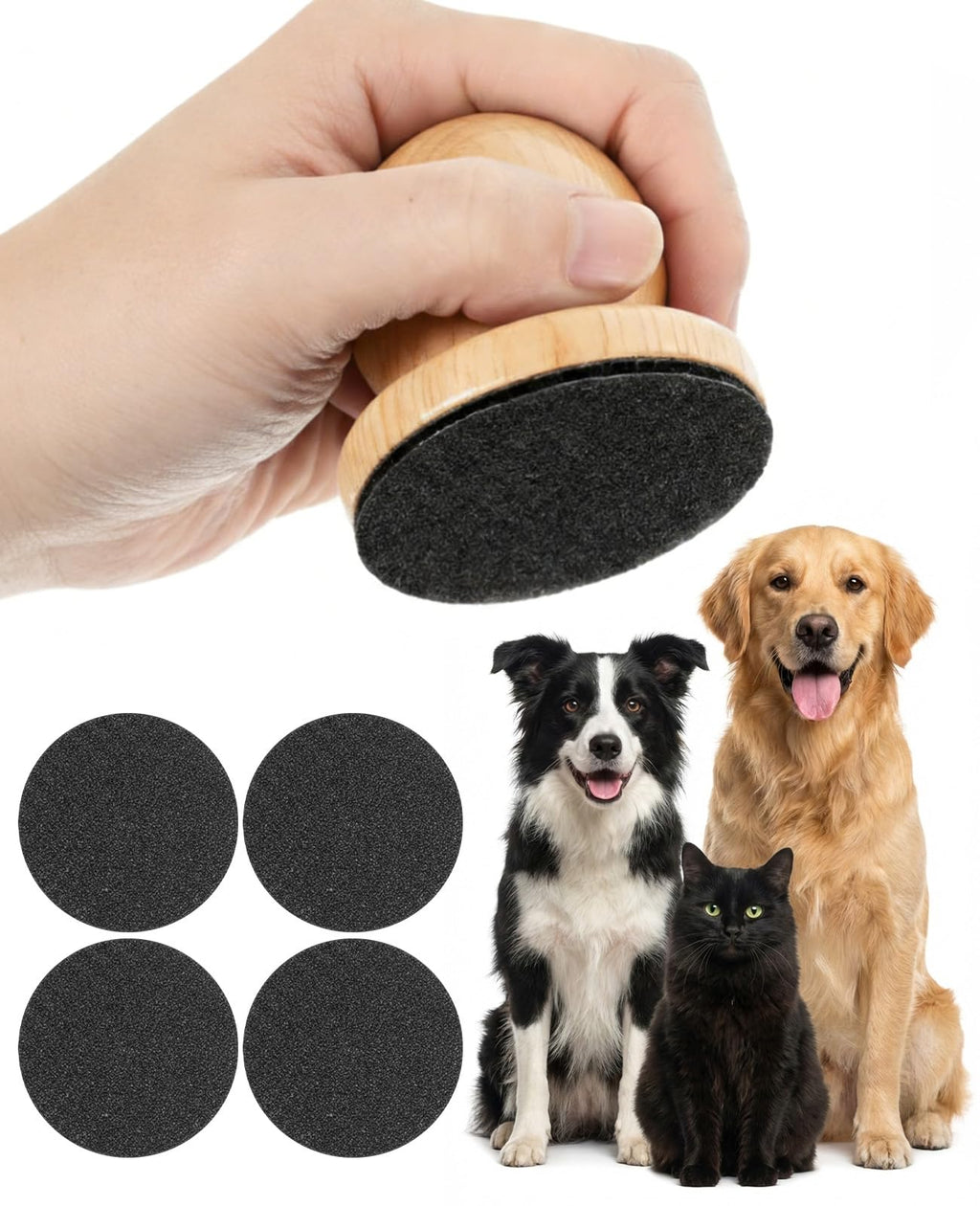Dog Nail File Grinder Board with 4-Pack Replaceable Sandpaper Discs X59403