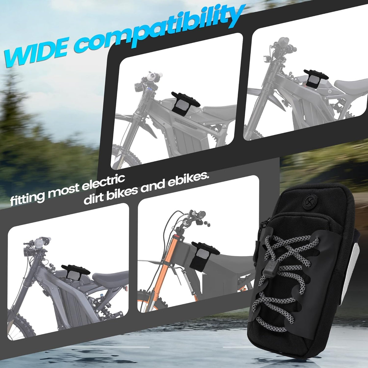 Black Motorcycle Front Frame Bag B549066