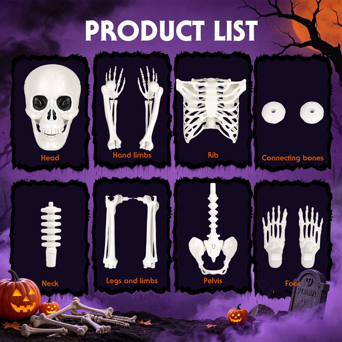 5.4 Ft Halloween Full Body Skeleton A676368