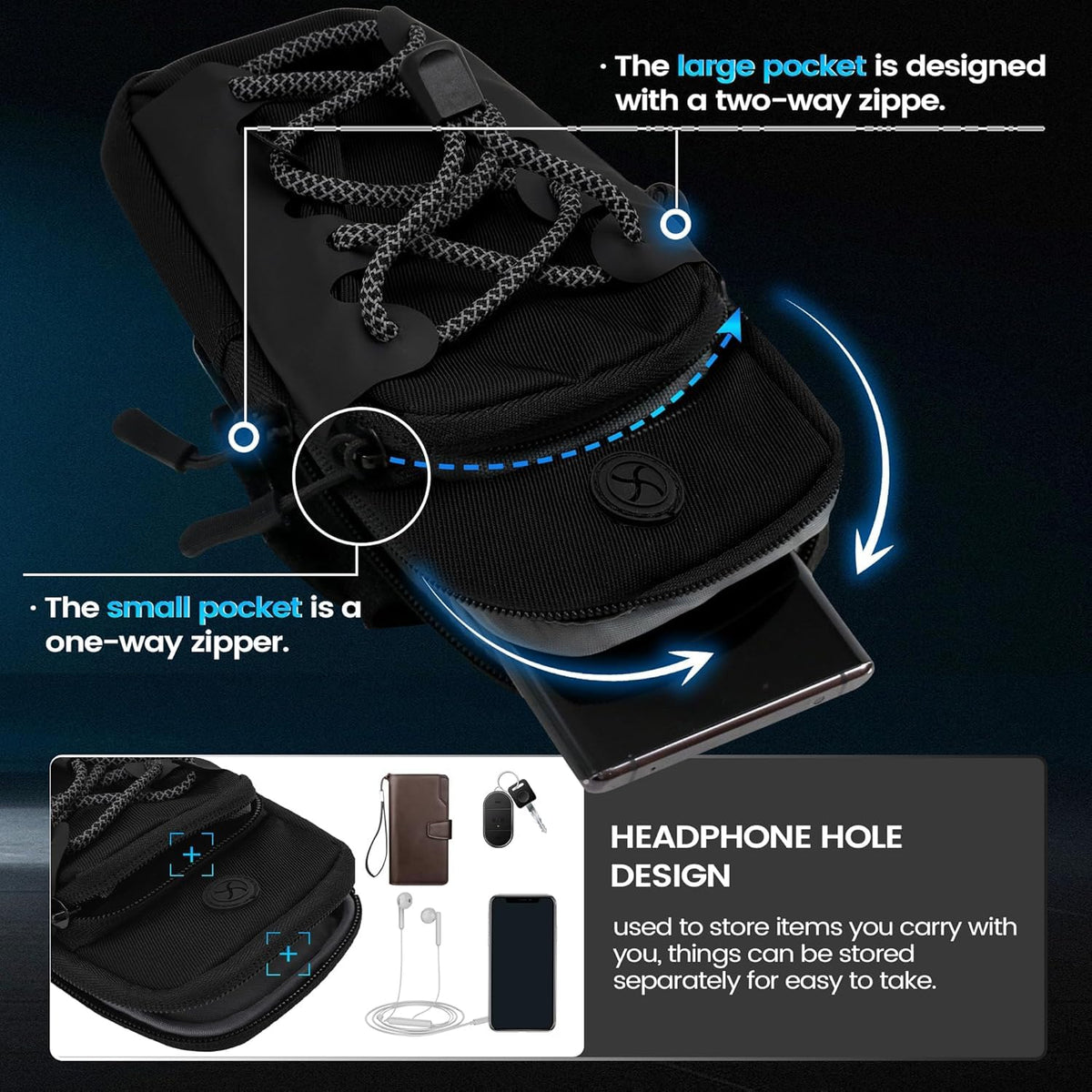 Black Motorcycle Front Frame Bag B549066