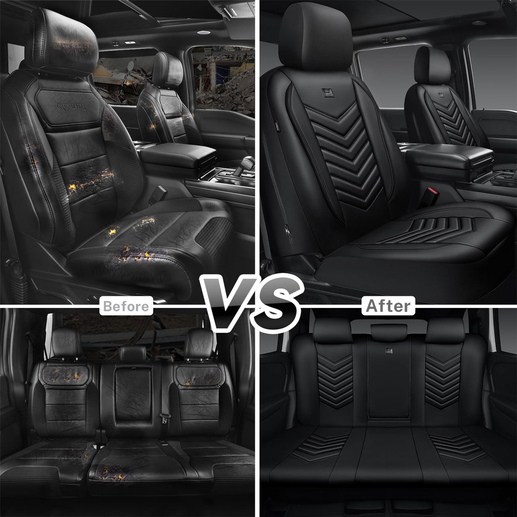 3D Foam Faux Leather Seat Covers Full Set U302890