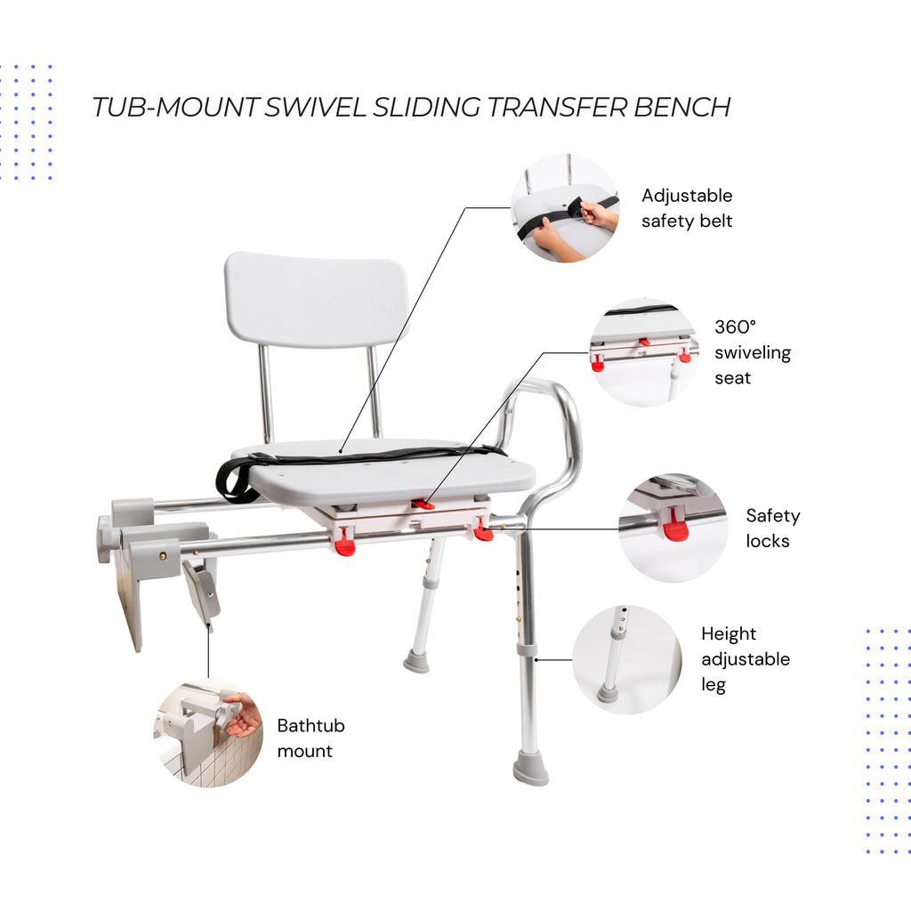 Sliding Tub Transfer Bench with Swivel Seat A268
