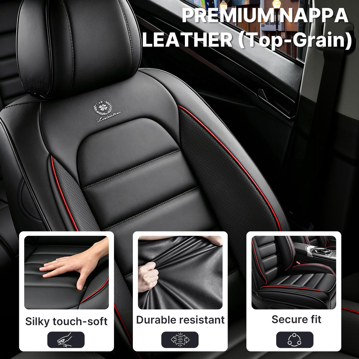 Waterproof Leather Car Seat Covers Set of 5 V24588