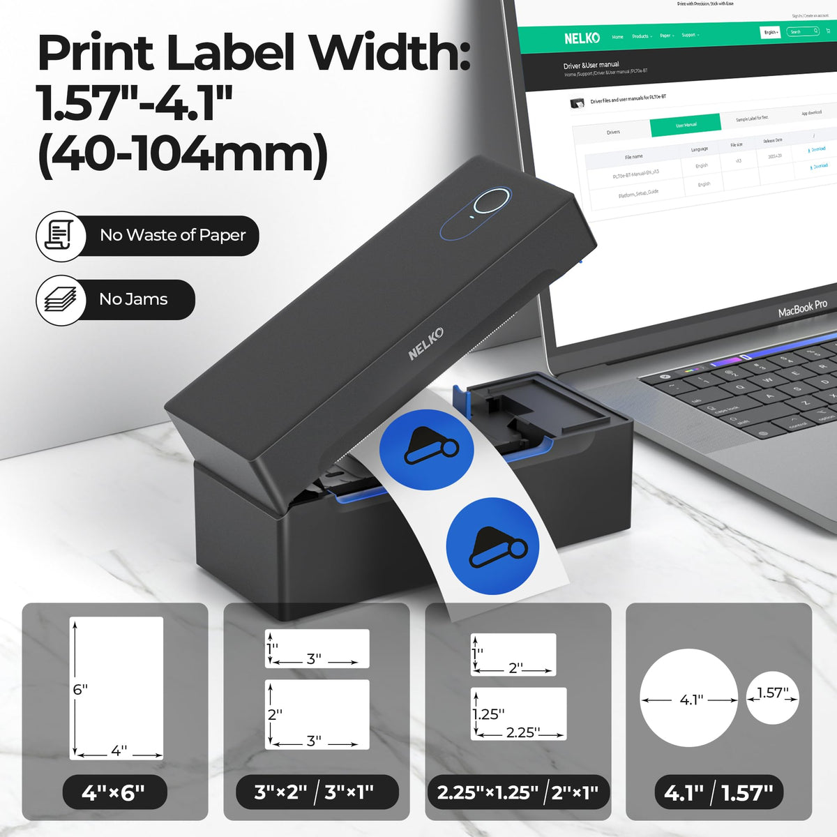 Bluetooth Thermal Shipping Label Printer U469